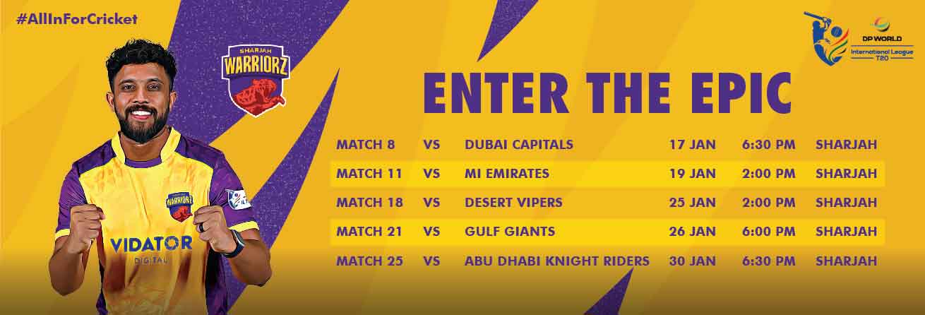 Sharjah Warriorz VS Dubai Capitals Match 8 DP World ILT20 2025