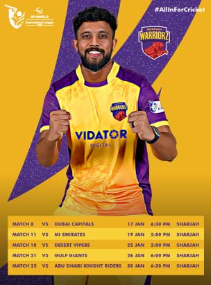 Sharjah Warriorz VS MI Emirates Match 11 DP World ILT20 2025 poster