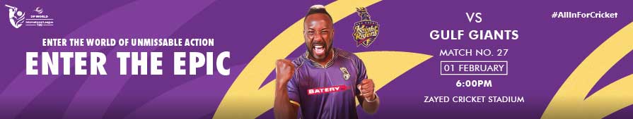 AD Knight Riders VS Gulf Giants Match 27 DP World ILT20 2025