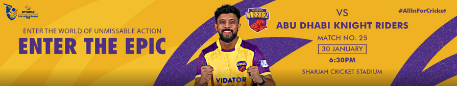 Sharjah Warriorz VS AD Knight Riders Match 25 DP World ILT20 2025