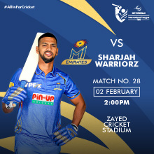 MI Emirates VS Sharjah Warriorz Match 28 DP World ILT20 2025