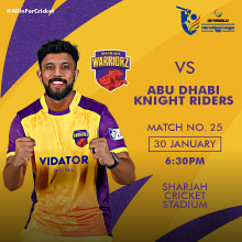 Sharjah Warriorz VS AD Knight Riders Match 25 DP World ILT20 2025